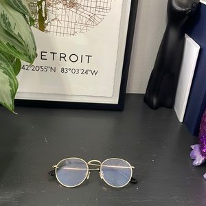Classic Round Metal Blue Light Glasses Gold